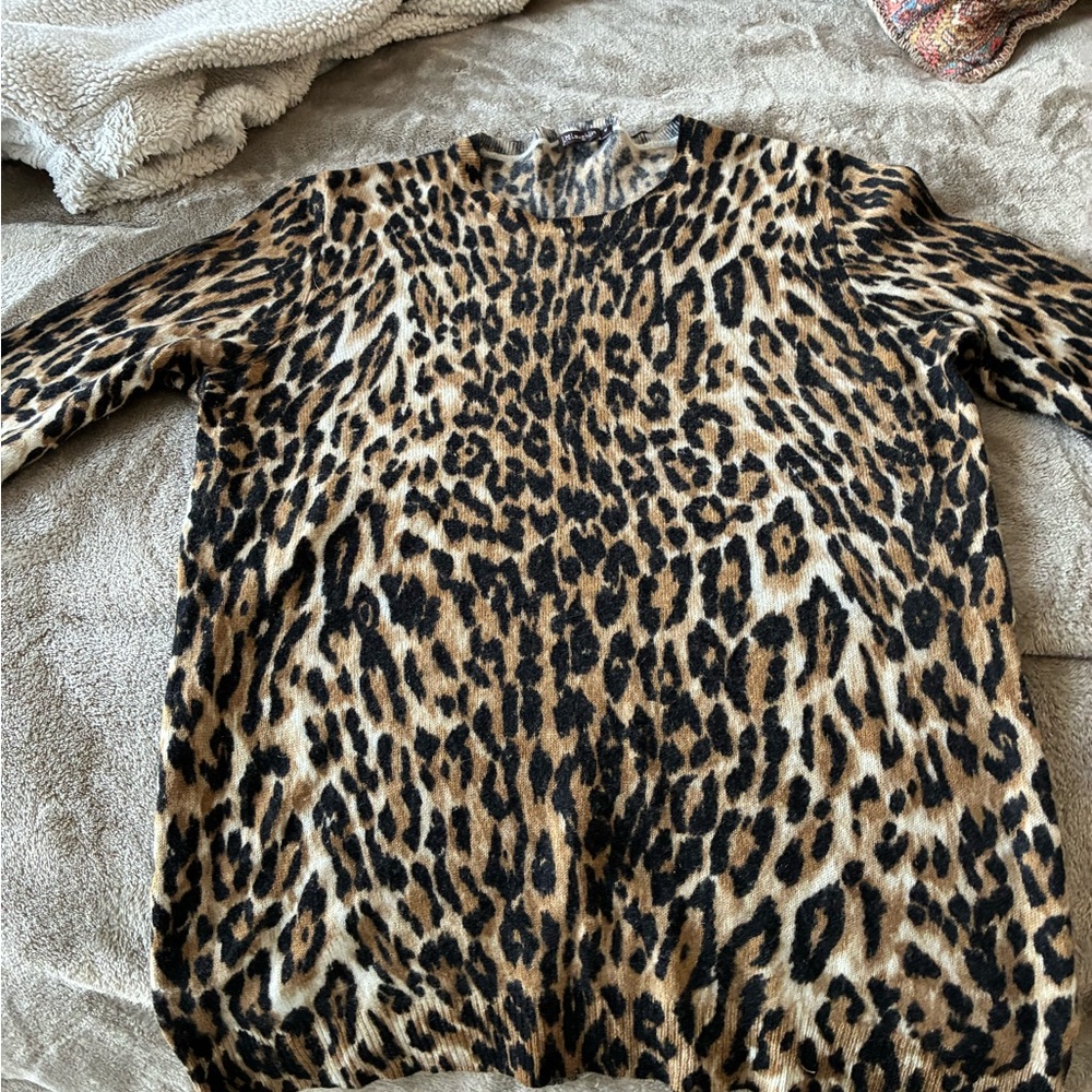 J. McLaughlin Black and Tan Patterned Sweater